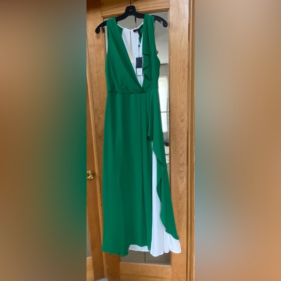Brand New Stunning BCBG Green & White Dress - Picture 3 of 4